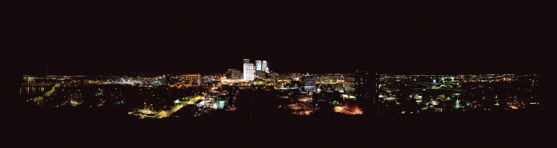 Night Panorama of Tulsa from 24th floor Univrsity Club Towers